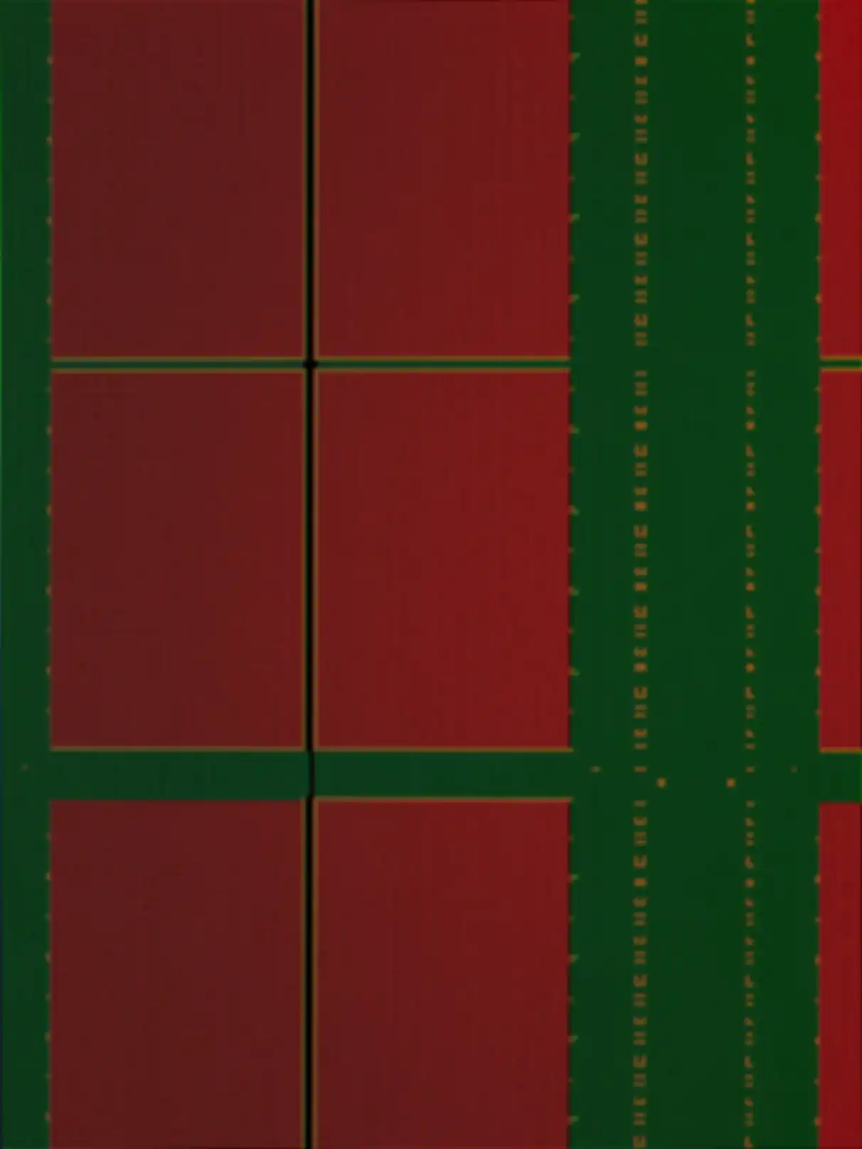 Detailaufnahme Platine rot/grün